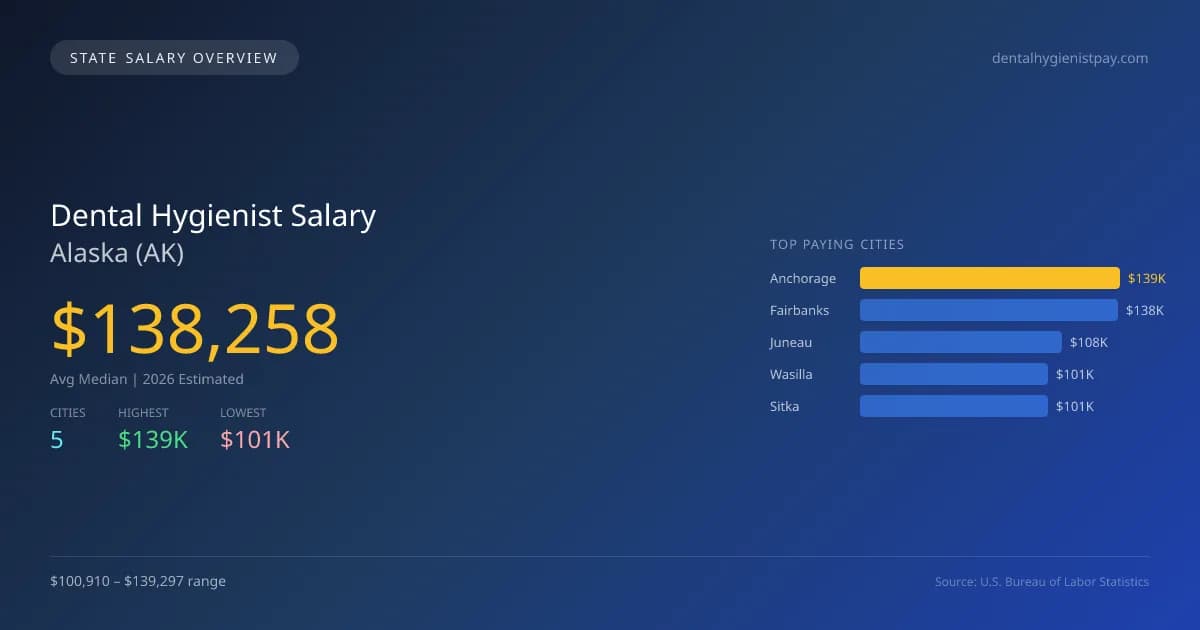 Dental Hygienist Salary in Alaska - 2025 BLS Data Infographic